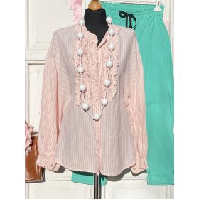   Olasz, zsabós elegancia, púder/fehér csíkos színben, hölgyeim, romantikára fel:)))