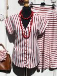 Olasz, piros/fehér csíkos blúz:))
