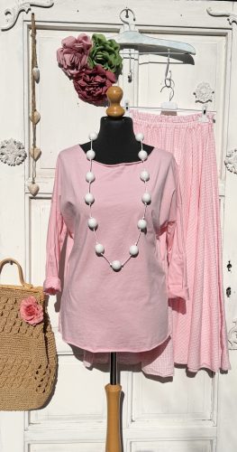 Olasz, hosszított, tavaszi rózsaszín felső:))