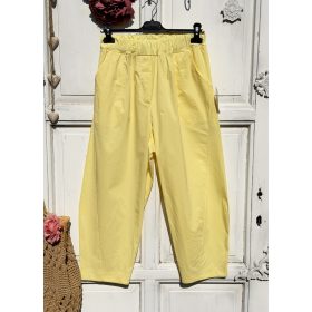   Olasz, extra kényelmes és rugalmas sárga, zsebes nadrág:)))