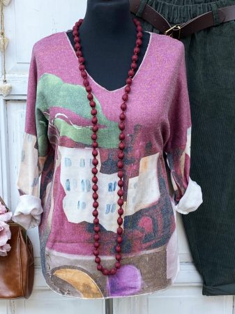 Olasz, finom kötött, V nyakú színes, vidám felső:)) Olasz, finom kötött, V nyakú színes, vidám felső:))