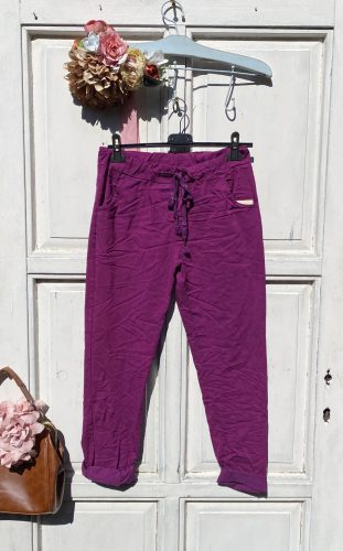 Olasz, extra kényelmes és rugalmas padlizsán nadrág:)))