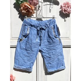   Olasz, extra kényelmes és rugalmas cipzáros, kék rövid nadrág:)))