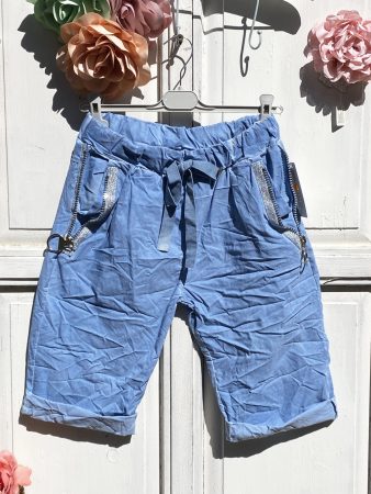 Olasz, extra kényelmes és rugalmas cipzáros, kék rövid nadrág:))) Olasz, extra kényelmes és rugalmas cipzáros, kék rövid nadrág:)))