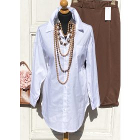   Olasz, alján kerekített hátul hosszított ing, fehér színben, zsebbel:)))