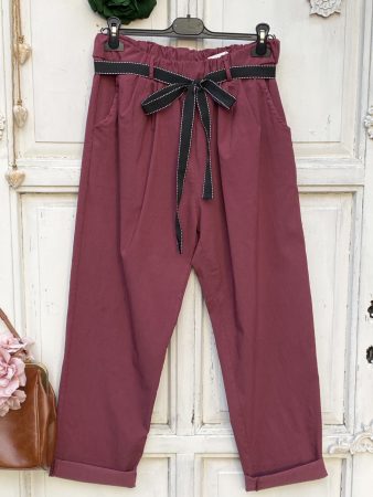 Olasz, extra kényelmes és rugalmas burgundi/meggyes nadrág:)))