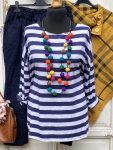 Olasz, kék/fehér csíkos felső:))