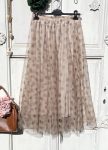 Olasz, bézs alapon barna pöttyös tüll szoknya:))