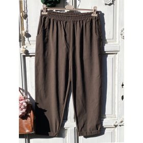   Olasz, lazább szabású nadrág, zsebekkel, barna színben:))