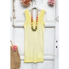   Olasz, koptatott hatású sárga, hosszított csipke szélű trikó:))