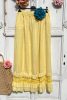 Olasz, len, alján rétegelt fodros szoknya, sárga színben:))
