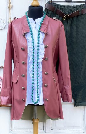 Olasz, dupla soros gombos, hosszított bőr hatású rózsa bors kabátka/blézer:)) Olasz, dupla soros gombos, hosszított bőr hatású rózsa bors kabátka/blézer:))