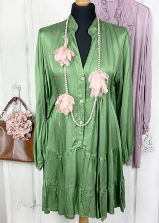 Olasz, alján fodros ruha/tunika, különleges zöld színben:)))