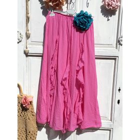 Olasz, libbenős szoknya, zsabóval ciklámen színben:))