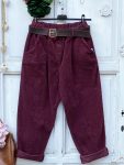 Olasz, zsebes kord nadrág, burgundi színben:))