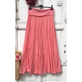   Olasz, libbenős pamut gyűrt szoknya, rózsa bors színben:))