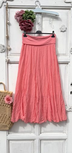 Olasz, libbenős pamut gyűrt szoknya, rózsa bors színben:))