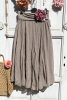 Olasz, libbenős pamut gyűrt szoknya, cappuccino színben:))