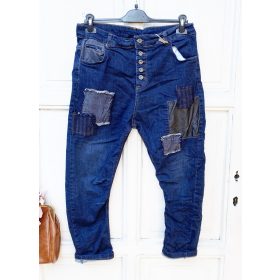   Olasz, extra kényelmes és rugalmas patchwork farmernadrág:)))