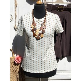 Olasz, camel/karamell pöttyös póló:))