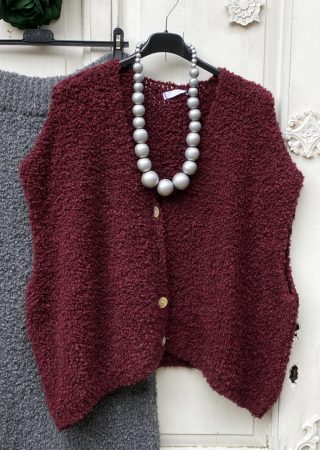 Olasz, vastagabb kötött felső/mellény, burgundi színben:)) Olasz, vastagabb kötött felső/mellény, burgundi színben:))