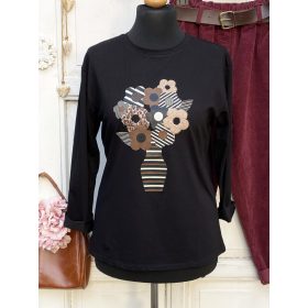 Olasz, őszi virágos, hosszú ujjú felső:))