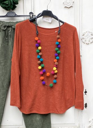 Olasz, kötött pulcsi, tégla színben:)) Olasz, kötött pulcsi, tégla színben:))