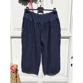 Olasz, 3/4-es len, kék, zsebes nadrág:))