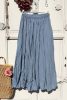 Olasz, libbenős pamut gyűrt szoknya, kék színben:))